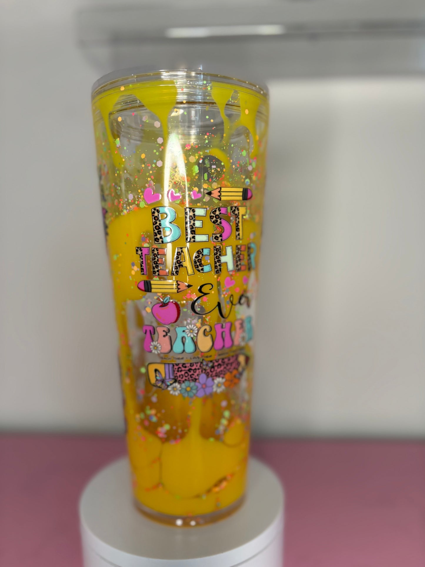 Best Teacher Ever Snow Globe Tumbler