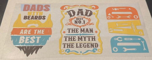 Dad Tumbler Decal Set - 3 Designs (Beards, Legend, Tools)
