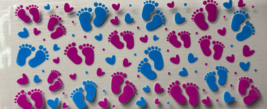 Baby Footprints & Hearts Decal Set