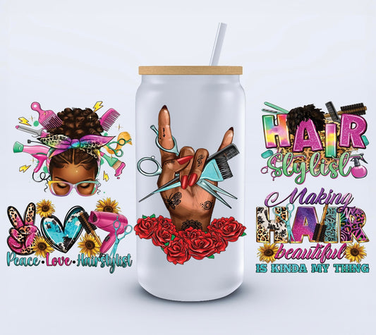 Peace Love Hairstylist Tumbler Decal Set