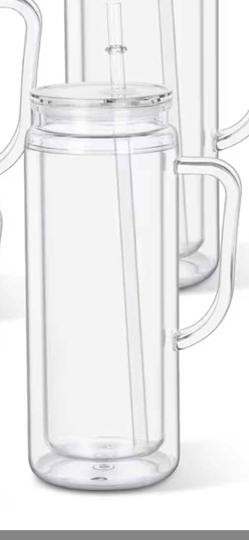 20 oz Acrylic Snow Globe Tumbler with Handle
