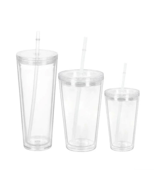 12oz, 16oz, 24oz Acrylic Snow Globe Tumbler