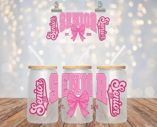 Senior Class of 2026 Decal - Pink Bow Design