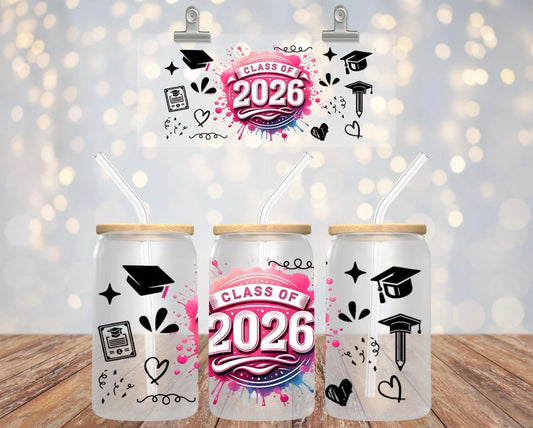 Class of 2026 Decal - Pink Badge Design