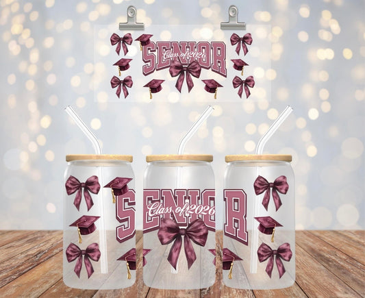 Senior Class of 2026 Decal - Burgundy Bow Design