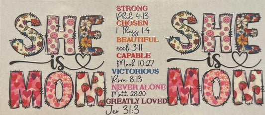 She is Mom - Inspirational Bible Verse Tumbler Decal