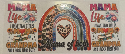 Mama Life - Mom and Grandma Tumbler Decal Set