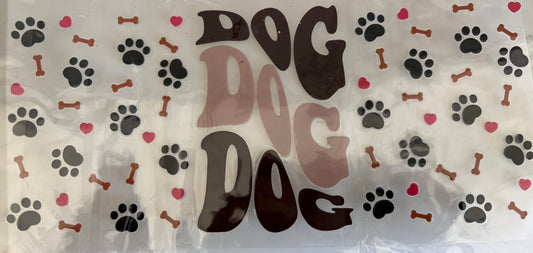 Dog Lover Tumbler Decal - Paw Prints & Bones